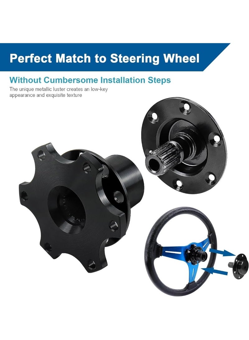 LAMAY Steering Wheel Quick Release, Universal 6 Hole Snap off Boss Kit for Race/Rally/Motorsport[Horn Button Not Supported] (Color : Black) - Image 3
