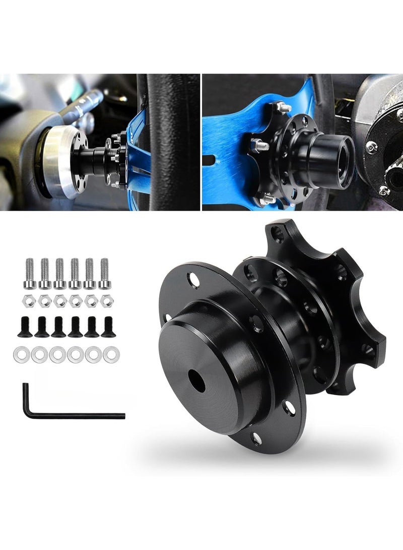 LAMAY Steering Wheel Quick Release, Universal 6 Hole Snap off Boss Kit for Race/Rally/Motorsport[Horn Button Not Supported] (Color : Black) - Image 1