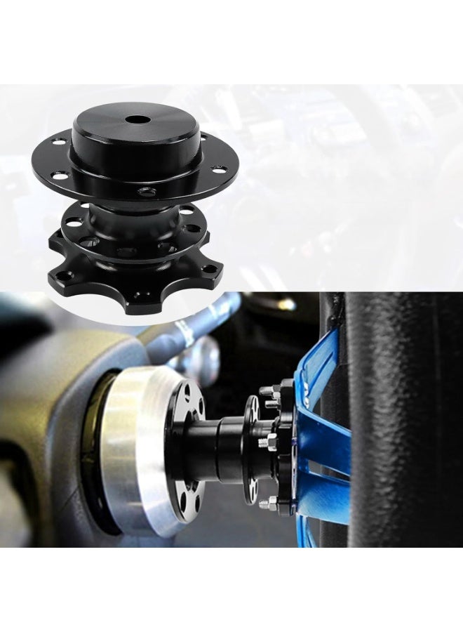 LAMAY Steering Wheel Quick Release, Universal 6 Hole Snap off Boss Kit for Race/Rally/Motorsport[Horn Button Not Supported] (Color : Black) - Image 4
