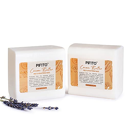Pifito Cocoa Butter Melt and Pour Soap Base (2 lb) â”‚ Premium 100% Natural Glycerin Soap Base â”‚ Luxurious Soap Making Supplies - Image 1