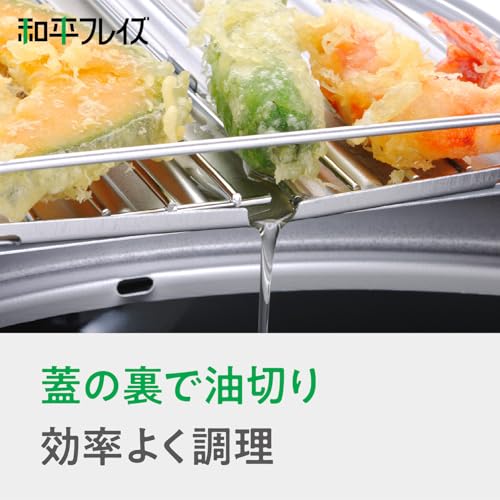 Wahei Freiz TM-9090 Tsubamesanjo Iimonokoji Iron Tempura Pot with Lid, 9.4 inches (24 cm), Thermometer, Induction Compatible, Gas Fryer, Hot Pot, Tempura, Oil Cutter, Made in Japan - Image 3