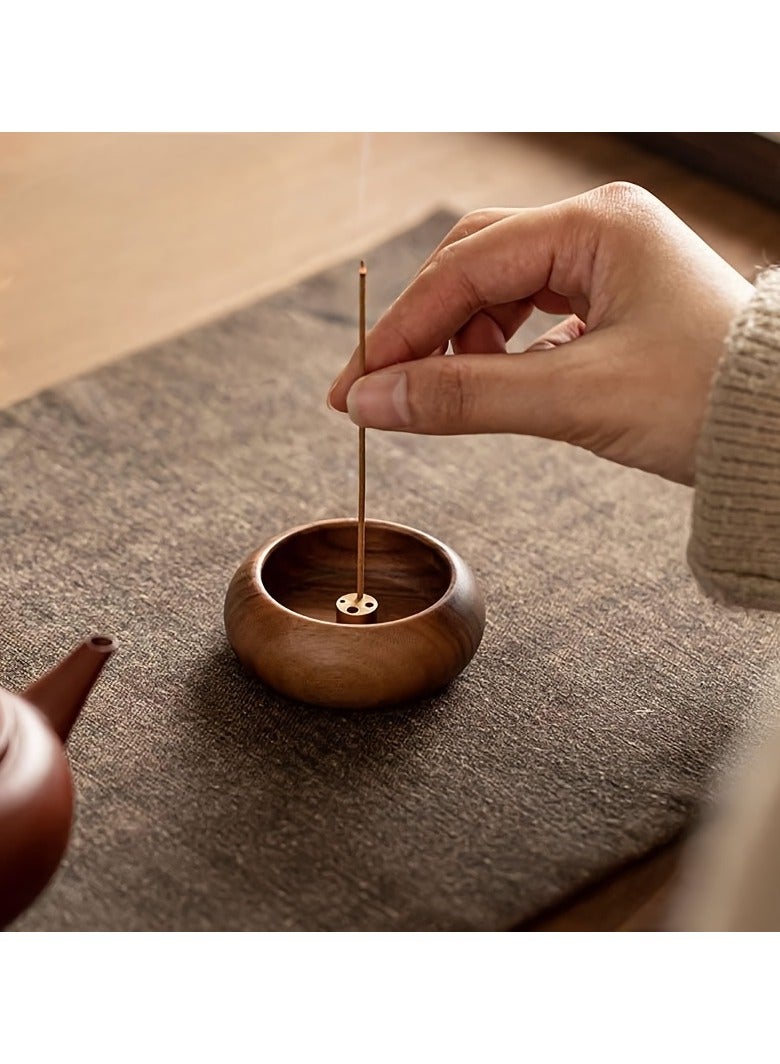 Sandalwood and Oud Incense Holder - Multi-Slot Wooden Base for Backflow Sticks, Elegant Small Zen Decor for Home/Altar, Natural Design Leaves No Trace - Image 2