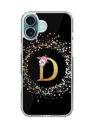 Custom Monogram Floral - D ( Black )