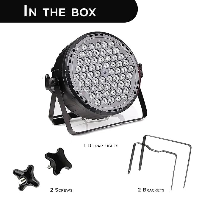 HEADLY LED Par Stage Light, 60 RGB LEDs, DJ Party Lighting with Easy Setup Mount, Black - Image 3