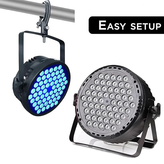 HEADLY LED Par Stage Light, 60 RGB LEDs, DJ Party Lighting with Easy Setup Mount, Black - Image 5