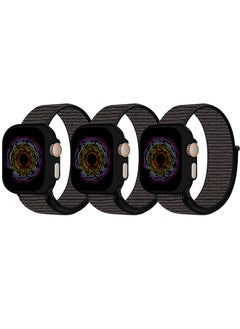 CATANES 3 Pack Nylon Sport Loop Band Compatible with Apple Watch Bands 42mm 44mm 45mm 49mm Women Men Braided Elastic Wristbands Replacement Band for iWatch Series Ultra 2/Ultra/9/8/7/6/5/4/3/2/1/SE  - Image 2