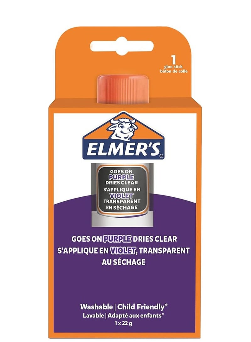 Elmers Disappearing Purple Glue Stick 22gm Content - Image 1