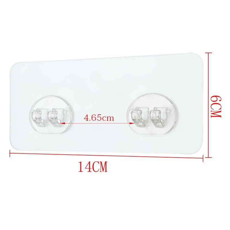 Clear Adhesive Wall Hooks for Kitchen Bath 6*14 transparent semicircle double buckle 