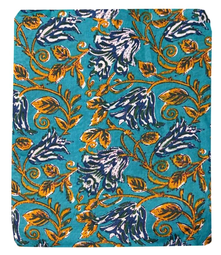 Kalap Floral Printed Cotton Cloth Materiel Indian Cotton Hand Block Print Fabric Running Jaipuri Hand Block Printed Women Dress Material Kurtis Natural 43 Inches 2 Meter - Image 5
