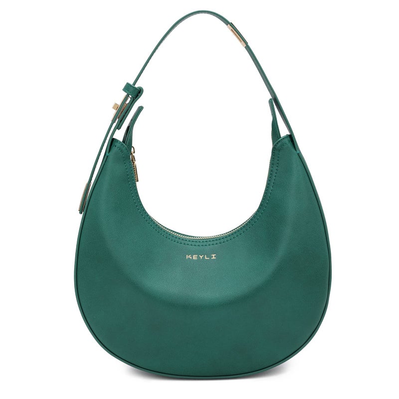 Keyli Keyli Women's Waterproof Leather Small Clutch Purse, Trendy Zipper Top Handle Bags, Mini Purses, Cute Tote Bags with Adjustable Strap, Green  - Image 1