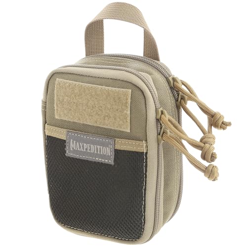 MAXPEDITION Double-Decker Mini Pocket Organizer (4” x 2.5” x 6”) EDC Pouch, Tactical Tool Pouch for Organization, MOLLE Accessories for Everyday Carry (Khaki) 0258K - Image 1