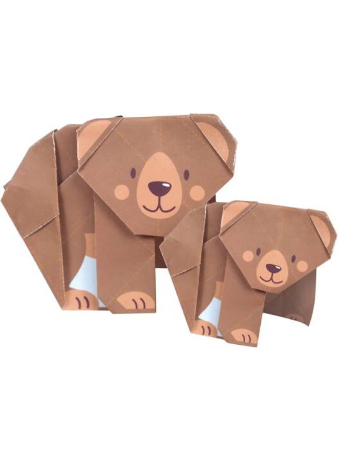 أفينير Origami Create My Own Zoo Fold 8 Vivid Animals and Cardboard Characters 40 Double-sided Folding Sheets Big Themed Activities Poster for Kids 5+ - Image 3