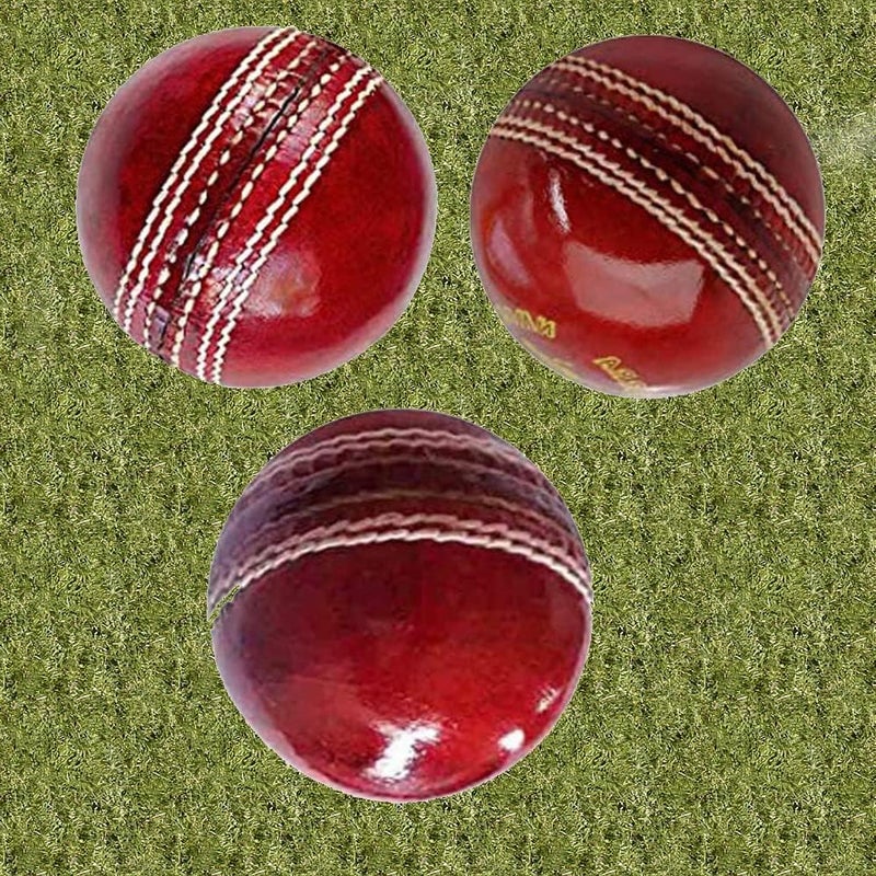 AnNafi ® Cricket Rubber Soft Balls for Practice A Grade Handstitched RED| Senior Official - Image 3