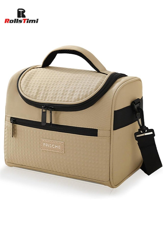 RollsTimi  Lunch Bag for Women/Men, Insulated Lunch Boxs  Soft Cooler Cooling Tote, Lightweight Reusable Waterproof Lunch Box with Adjustable Shoulder Strap For Work,Khaki - Image 4