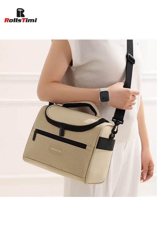 RollsTimi  Lunch Bag for Women/Men, Insulated Lunch Boxs  Soft Cooler Cooling Tote, Lightweight Reusable Waterproof Lunch Box with Adjustable Shoulder Strap For Work,Khaki - Image 5