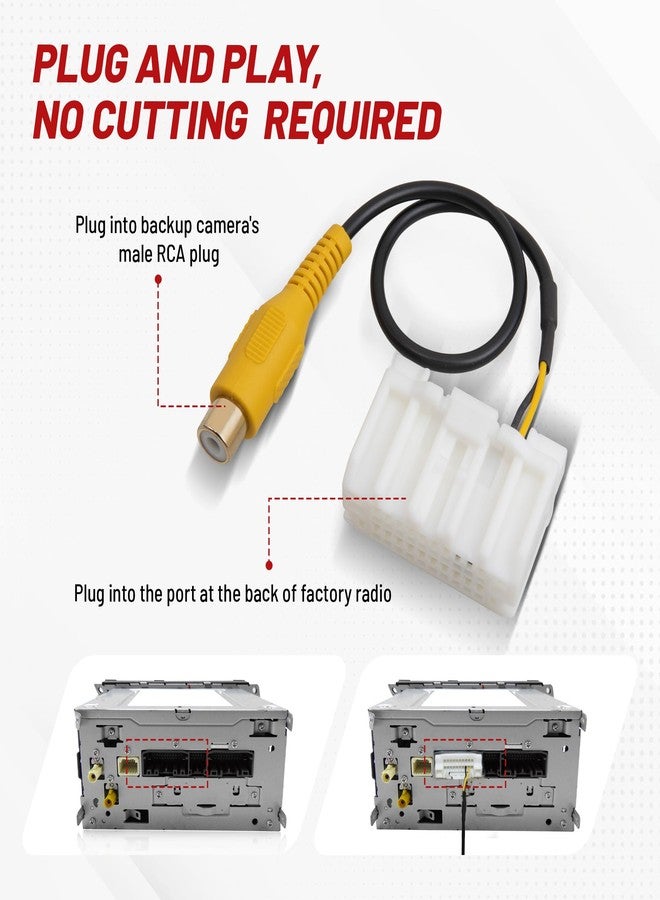 RED WOLF لسيارة جيب رانجلر JK، طقم أسلاك كاميرا الرجوع للخلف مع محول RCA للتوصيل بشاشة الراديو الأصلية - Image 3