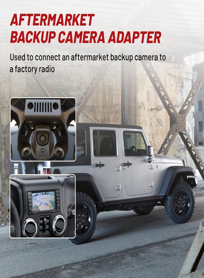 RED WOLF لسيارة جيب رانجلر JK، طقم أسلاك كاميرا الرجوع للخلف مع محول RCA للتوصيل بشاشة الراديو الأصلية - Image 4