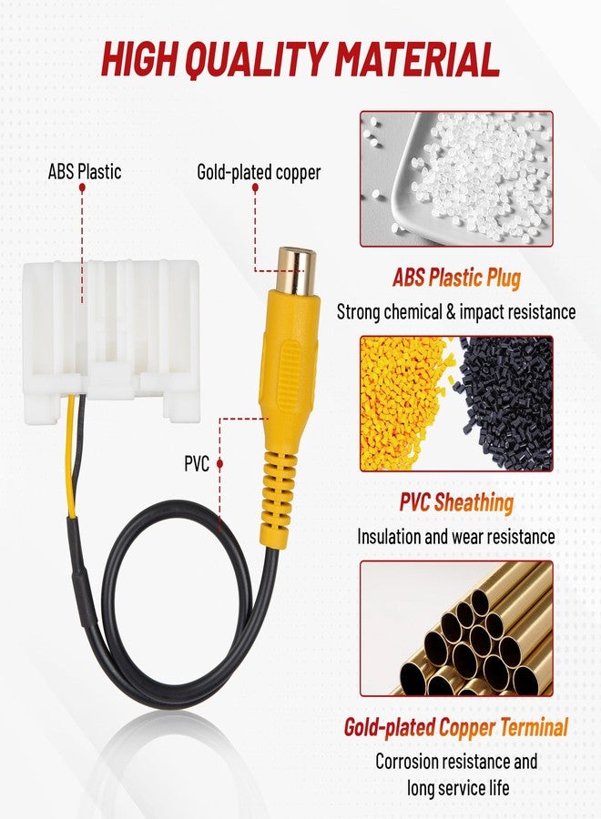 RED WOLF لسيارة جيب رانجلر JK، طقم أسلاك كاميرا الرجوع للخلف مع محول RCA للتوصيل بشاشة الراديو الأصلية - Image 5