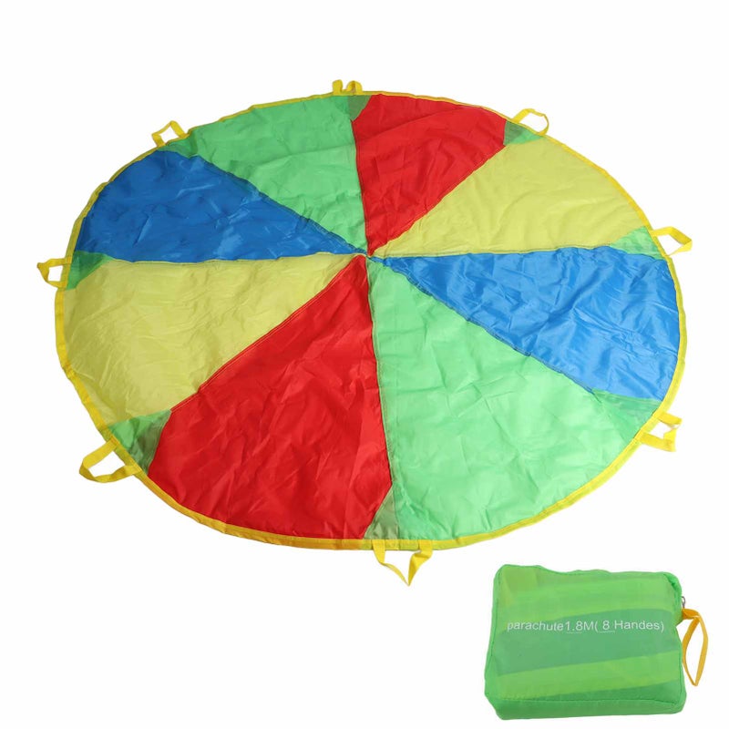 1.8m Jump Sack Rainbow Umbrella Kids Play Parachute Sport Activity Game Accessory - Image 1