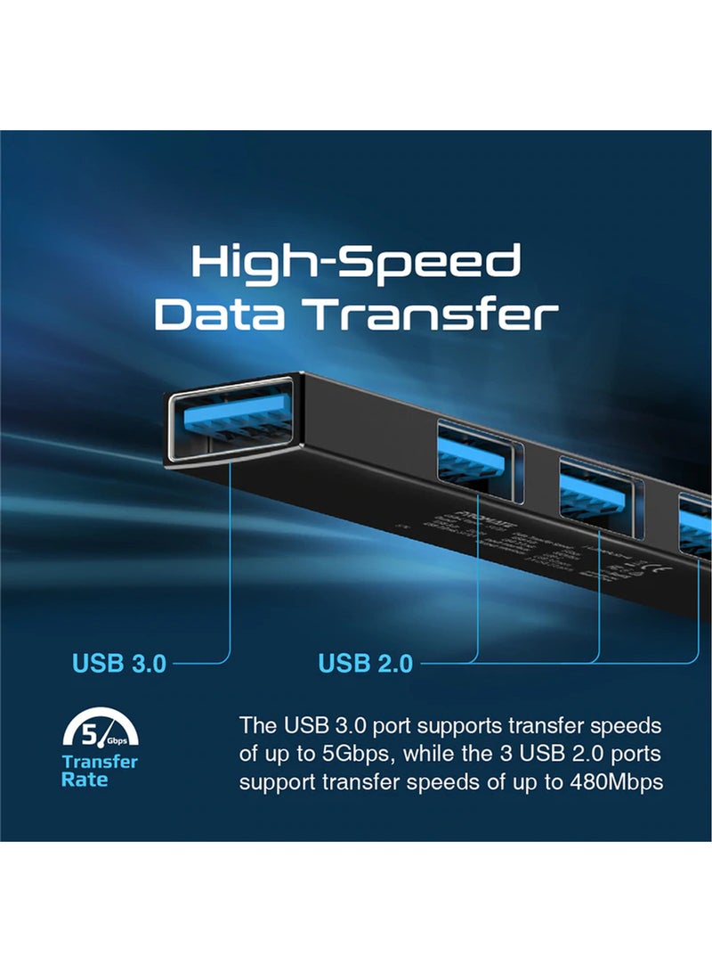 PROMATE 4-In-1 Type-C Sync/Charge Adapter With USB-A Adapter Black - Image 4