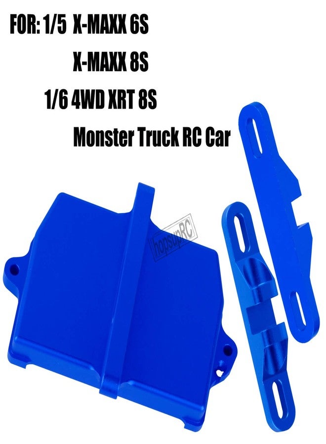 hopsupRC RC Aluminum Receiver Box Cover ESC Bracket Mounting Bracket Upgrade Parts for 1/5 X-MAXX 6S, 1/5 X-MAXX 8S, 1/6 4WD 4X4 XRT 8S Monster Truck RC Car.Navy Blue. - Image 2