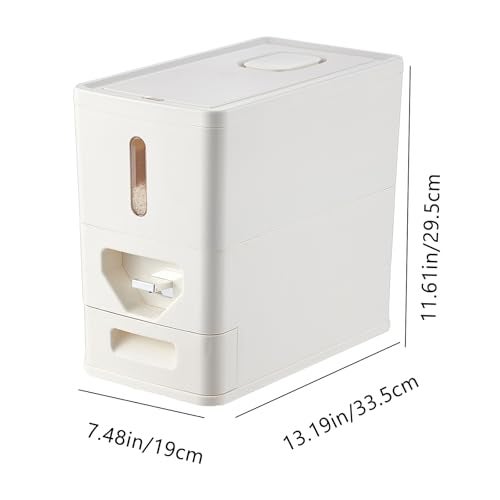 UFORU Rice Dispenser 12 Lbs (6kg), Dry Food Storage Container Sealed Moisture-Proof with Built-in Drawer for Kitchen Pantry Household, BPA-Free - Image 4