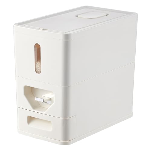 UFORU Rice Dispenser 12 Lbs (6kg), Dry Food Storage Container Sealed Moisture-Proof with Built-in Drawer for Kitchen Pantry Household, BPA-Free - Image 1