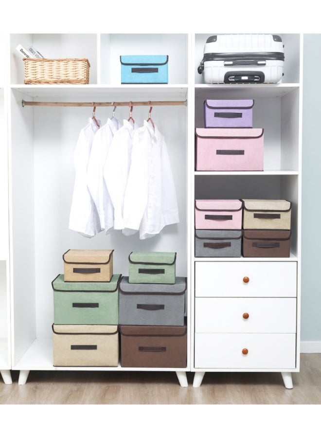 أف بي سي FPC 2 قطعة قابلة للطي مربع التخزين مع الغطاء ، متوفرة باللون الوردي ، قياس 27 * 20 * 16 سم و 38x25x25cm - Image 5