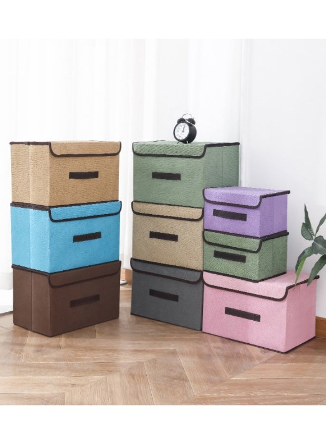 أف بي سي FPC 2 قطعة قابلة للطي مربع التخزين مع الغطاء ، متوفرة باللون الوردي ، قياس 27 * 20 * 16 سم و 38x25x25cm - Image 2