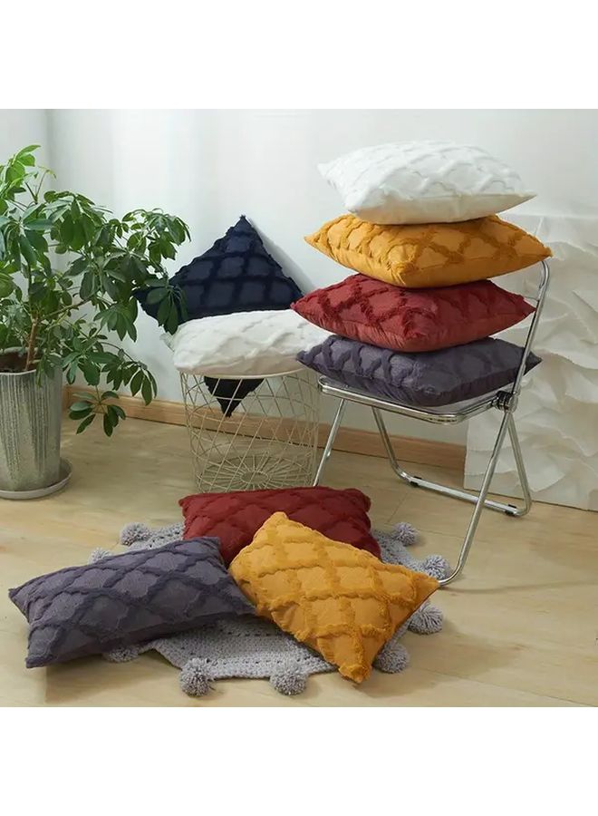Purple Geometric Striped Plush Pillow Cover 50x50cm Knit Fabric Machine Washable - Image 2