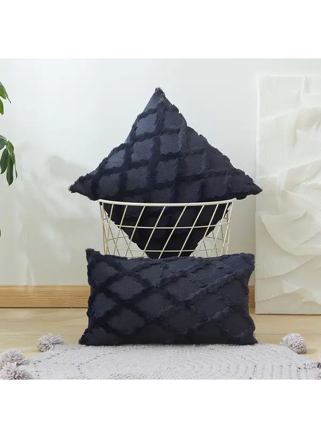 Purple Geometric Striped Plush Pillow Cover 50x50cm Knit Fabric Machine Washable - Image 3
