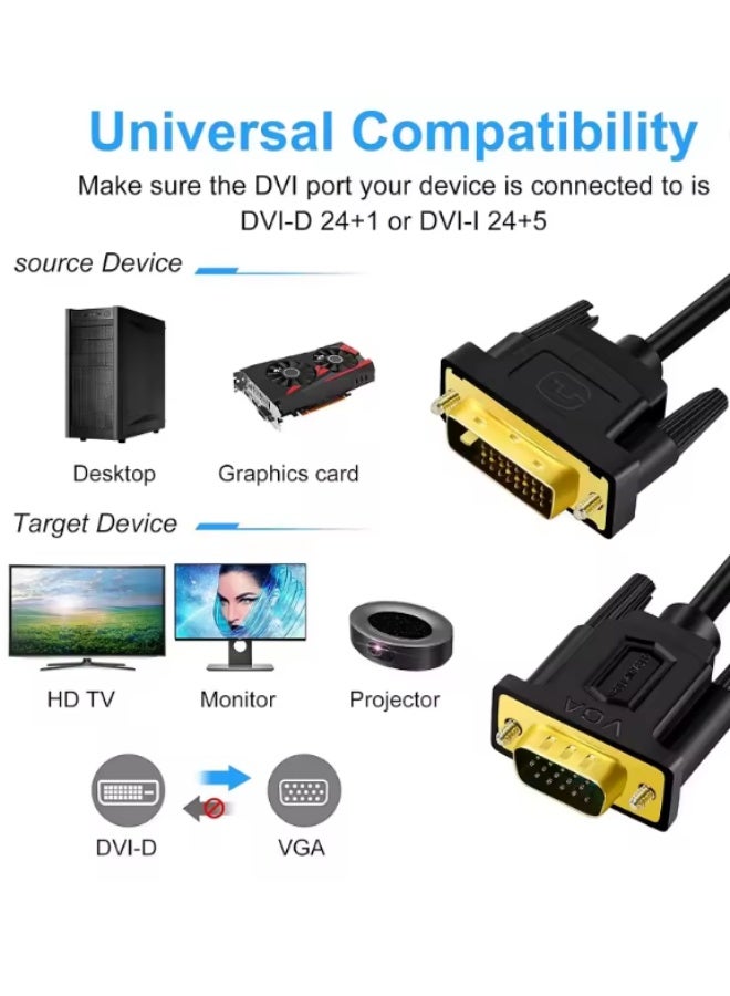 Shuliancable DVI to VGA cable active , suitable for HDTV PC hosts, laptops, monitors, and projectors - Image 2