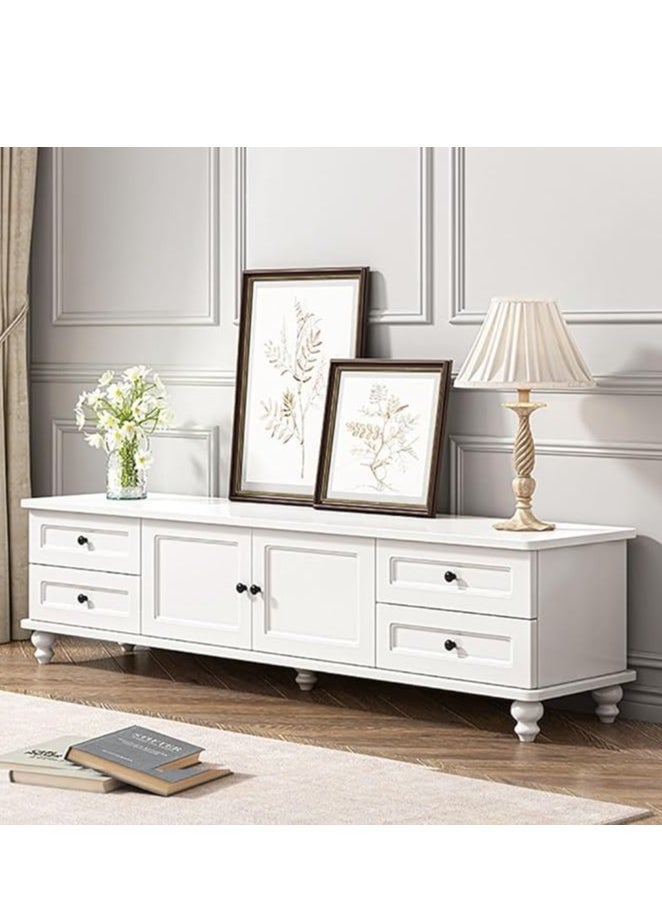 Generic - TV Table TV Stand with 4 Draws and 2 Doors Storage Cabinet Modern TV Cabinet TV Entertainment Center  for Living Room Bedroom(140*34*42cm) - Image 1