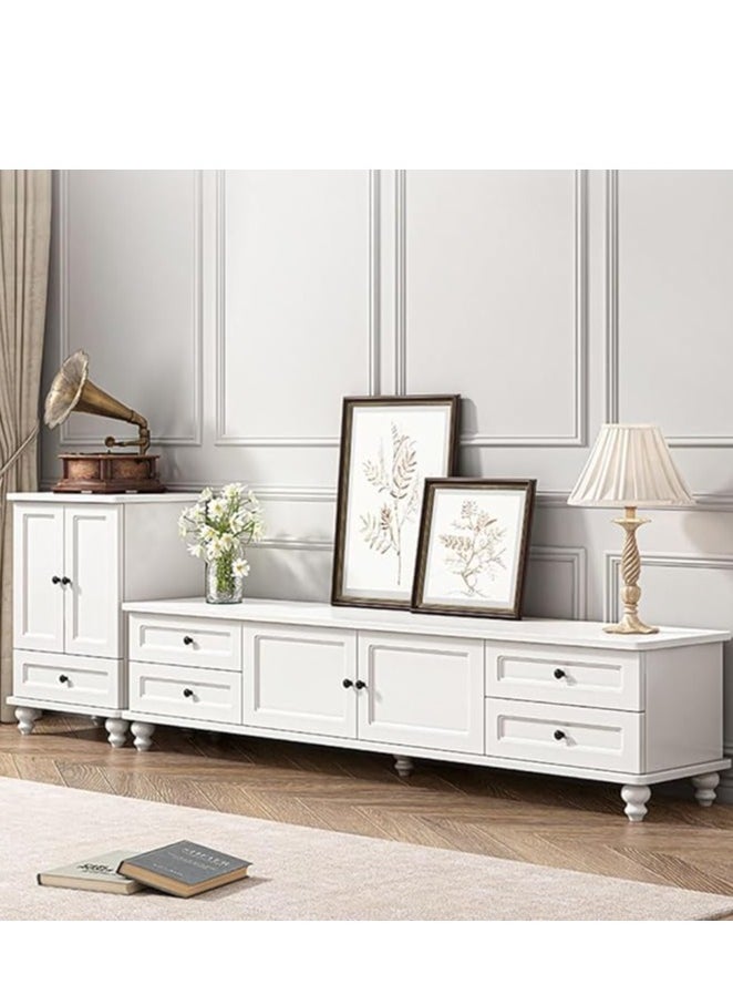 Generic - TV Table TV Stand with 4 Draws and 2 Doors Storage Cabinet Modern TV Cabinet TV Entertainment Center  for Living Room Bedroom(140*34*42cm) - Image 1