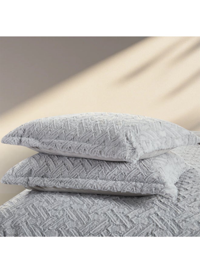 REVE 6-Piece Patterned Winter King Comforter Set Grey 35 x 250 x 230 cm FW075-2 GREY - Image 3