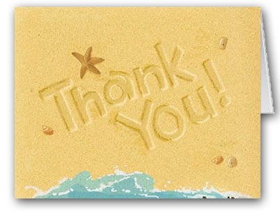 Stonehouse Collection Beach Note Card Set 10 Boxed Note Cards Thank You Beach Sand USA Made Beach Sand