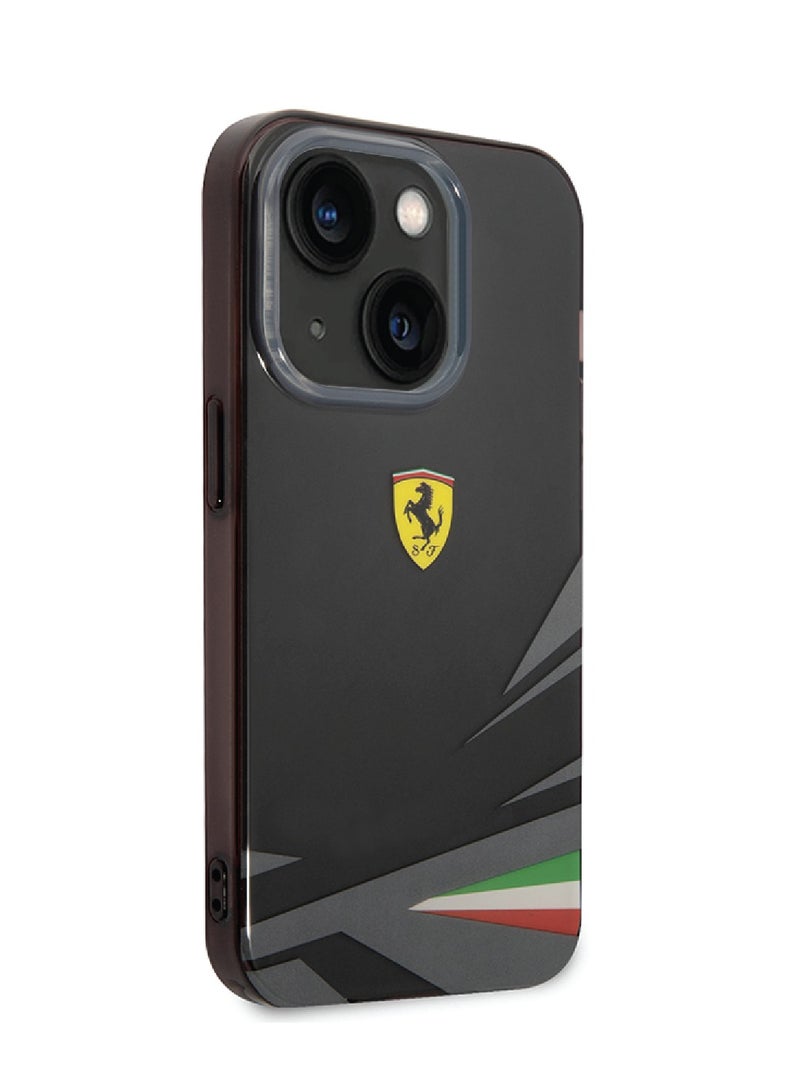 فيراري حافظة PC/TPU مع طباعة طبقة مزدوجة لهاتف iPhone 14 Plus - أسود - Image 2