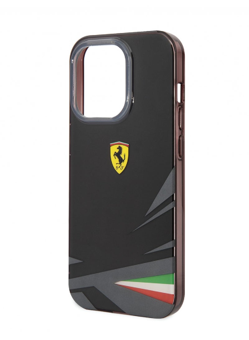 فيراري حافظة PC/TPU مع طباعة طبقة مزدوجة لهاتف iPhone 14 Plus - أسود - Image 4