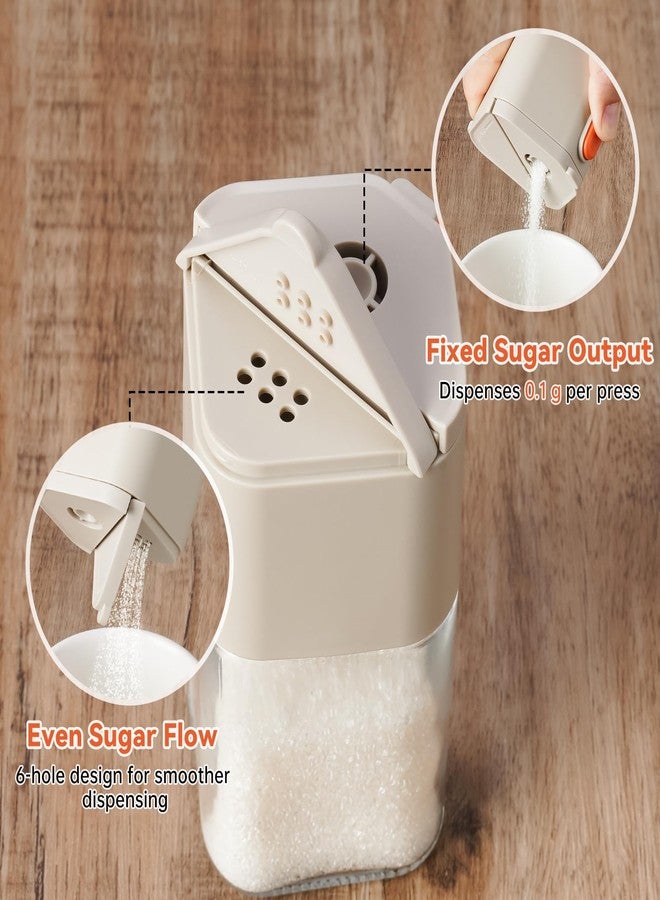 NiHome Sugar Dispenser with Dual Outlet Design, One-Hand Operation Kitchen Container for Granulated Sugar, 6oz Clear Body, Easy Refill Wide Opening for Cooking, Baking, and Beverage Use - Image 2