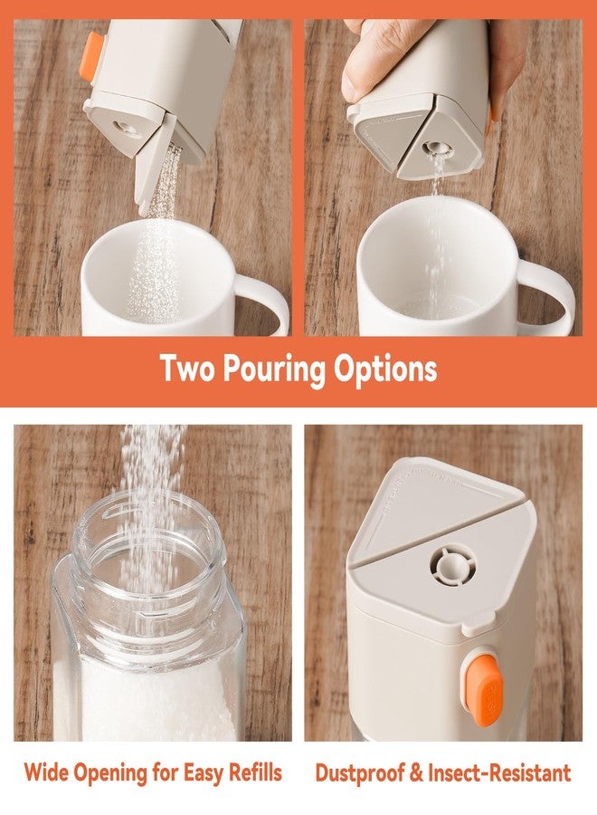 NiHome Sugar Dispenser with Dual Outlet Design, One-Hand Operation Kitchen Container for Granulated Sugar, 6oz Clear Body, Easy Refill Wide Opening for Cooking, Baking, and Beverage Use - Image 4