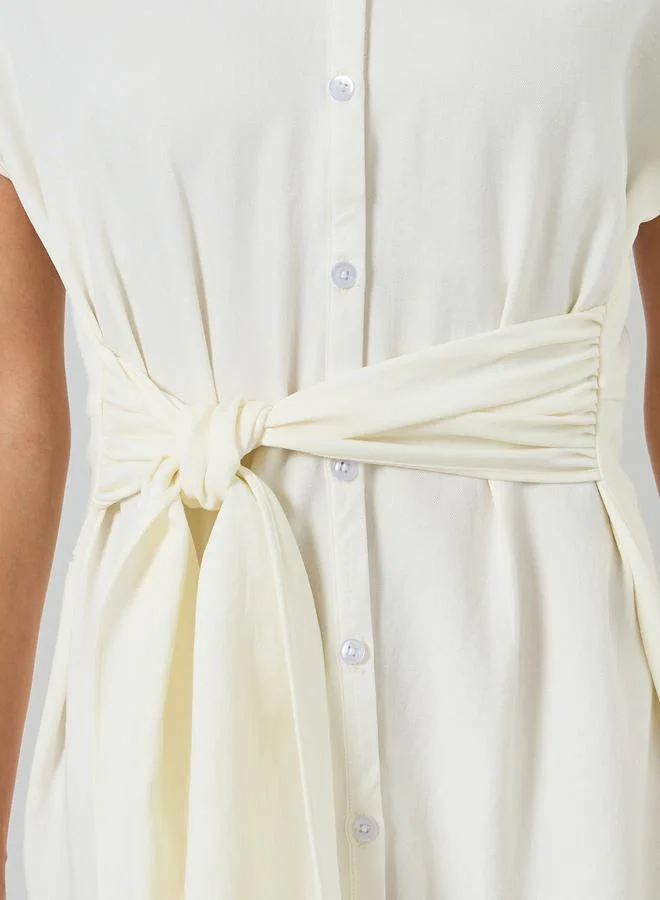 Maxim Creation  Women White Maxi Shirt Dress with Belt for Women | Best Price UAE