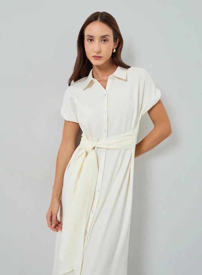 مكسيم كريشن فستان قميص طويل بحزام