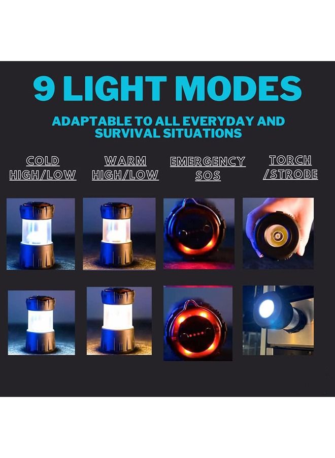 Arabest Training Camping Lantern Rechargeable with Power Bank 2000mah, 9 Light Modes, Ultra Bright LED Torch Tent Light, 10+ Hrs Battery Life for Camping Equipment and Emergency Light - Image 2