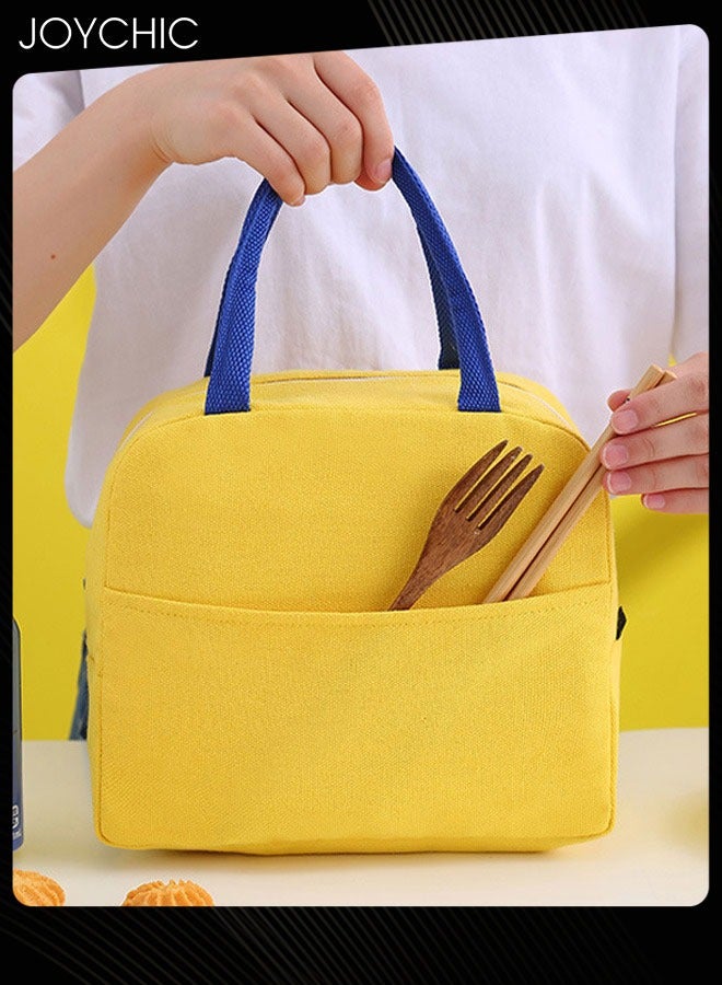 Joychic Lovely Cartoon Duck Design Lunch Bag Aluminum Foil Heat Preservation Canvas Bento Bag for Men Women School Office Outdoor Picnic - Image 4