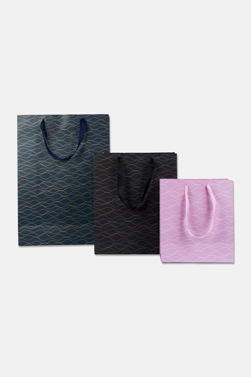 Stella Rose Set of 3 Allover Print Birthday Gift Bags, Multicolor - Image 2
