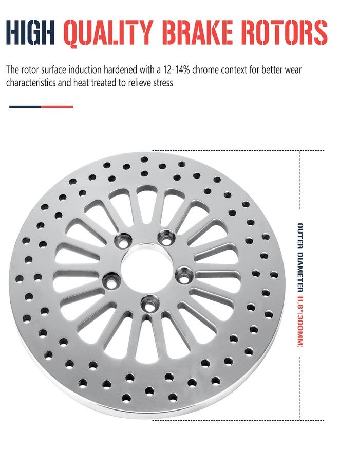 ISEYEC 11.8" Rear Brake Rotor For Harley Davidson Touring Models for Road King for Street Glide for Road Glide for Ultra Limitid with Bolts Set Round Holes Stainless Steel Disc 2008-2013 - Image 4