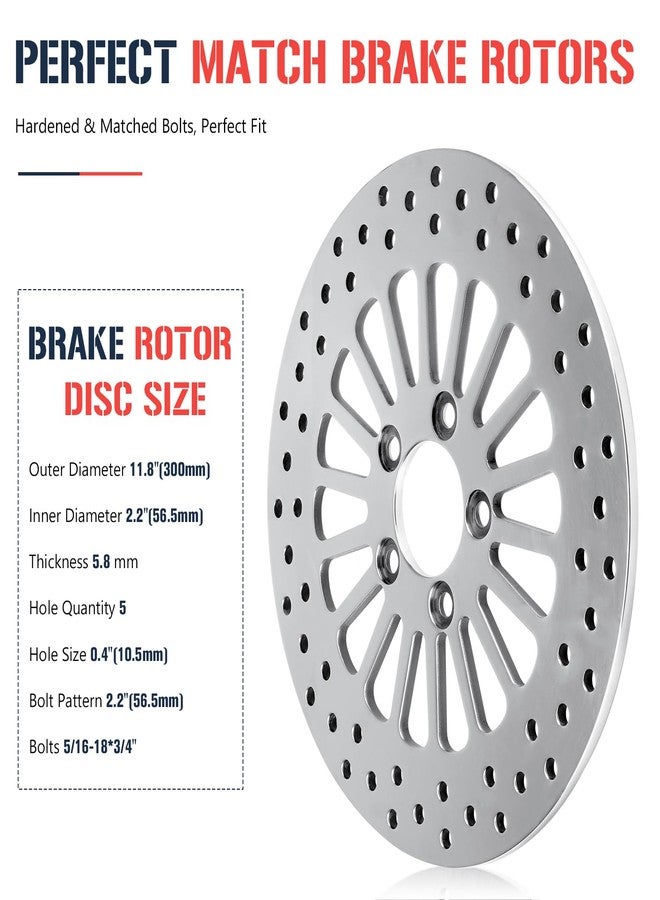ISEYEC 11.8" Rear Brake Rotor For Harley Davidson Touring Models for Road King for Street Glide for Road Glide for Ultra Limitid with Bolts Set Round Holes Stainless Steel Disc 2008-2013 - Image 3