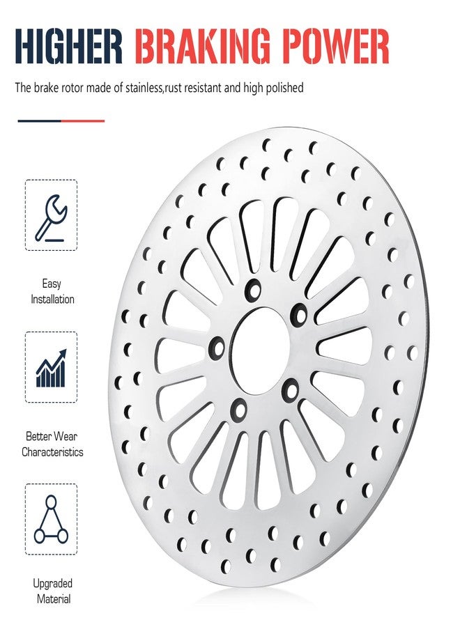 ISEYEC 11.8" Rear Brake Rotor For Harley Davidson Touring Models for Road King for Street Glide for Road Glide for Ultra Limitid with Bolts Set Round Holes Stainless Steel Disc 2008-2013 - Image 2