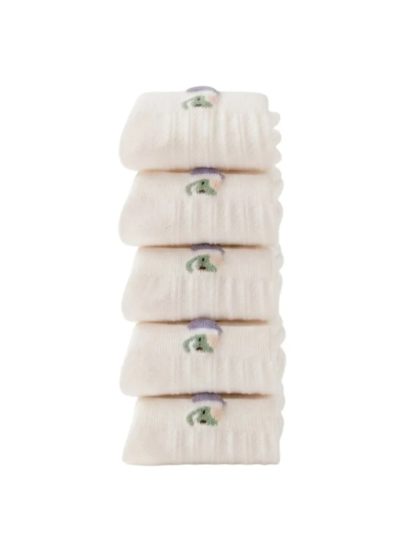 بيداني Baby Ribbed Crew Socks with Back Tab 5 Pairs