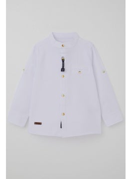 Breeze Baby Boy Shirt Buttoned and Embroidered 9 Months-3 Years, White  - Image 1